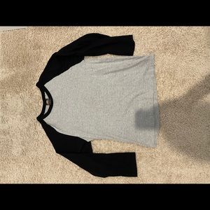 Black and grey baseball long sleeve shirt